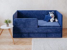 Диван-кровать Happy (синий) в Канске - kansk.mebel-nsk.ru | фото