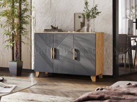 Комод Ирис (дуб крафт/браш графит) в Канске - kansk.mebel-nsk.ru | фото