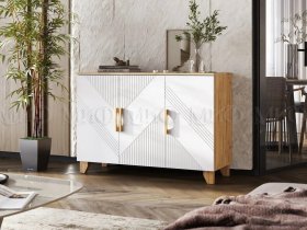 Комод Ирис (дуб крафт/браш вайт) в Канске - kansk.mebel-nsk.ru | фото