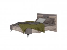 Кровать двуспальная 1,6м КР-19 Кассандра (дуб смоки/MF14) в Канске - kansk.mebel-nsk.ru | фото
