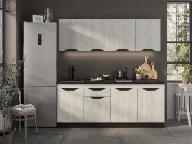 Кухонный гарнитур Паола 2,0м (дуб крафт белый/венге) в Канске - kansk.mebel-nsk.ru | фото