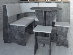 Кухонный уголок Лотос  (цемент темный к/з White) в Канске - kansk.mebel-nsk.ru | фото