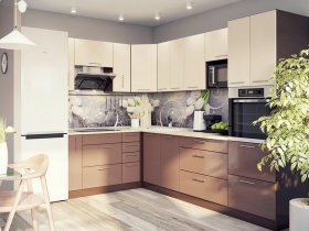 Модульная кухня Классика (ваниль/шоколад) в Канске - kansk.mebel-nsk.ru | фото