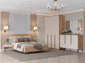 Модульная спальня Сицилия (дуб альпийский/тефия) в Канске - kansk.mebel-nsk.ru | фото