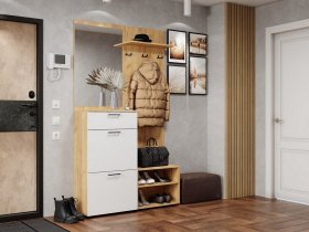 Прихожая Монтана (дуб крафт золотой/белый) в Канске - kansk.mebel-nsk.ru | фото