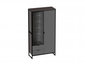 Шкаф 2 дв 2 ящ Нора (металл бруклин/графит) (гостиная) в Канске - kansk.mebel-nsk.ru | фото
