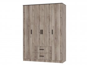 Шкаф четырехстворчатый Титан (дуб смоки) в Канске - kansk.mebel-nsk.ru | фото