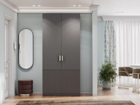 Шкаф двухстворчатый Эккервуд (Нью) (графит) в Канске - kansk.mebel-nsk.ru | фото