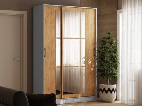 Шкаф-купе 1,4м «Стиль-2» (белый/дуб крафт золотой) в Канске - kansk.mebel-nsk.ru | фото