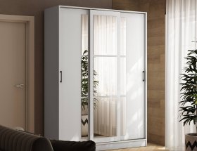 Шкаф-купе 1,6м «Стиль-2» (белый) в Канске - kansk.mebel-nsk.ru | фото