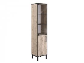 Шкаф-пенал витрина Шк033.0 Гермес лофт (дуб крафт серый) в Канске - kansk.mebel-nsk.ru | фото