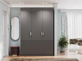 Шкаф трехстворчатый Эккервуд (Нью) (графит) в Канске - kansk.mebel-nsk.ru | фото