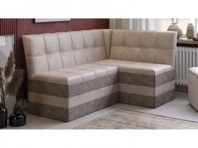 Скамья угловая «Оскар» исп. 2 (микровелюр Wellmart Dark Beige/Latte) в Канске - kansk.mebel-nsk.ru | фото