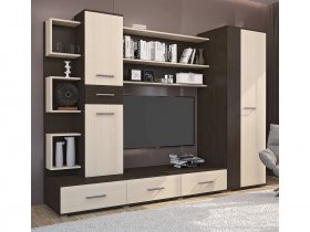 Стенка Верона (дуб венге/дуб молочный) в Канске - kansk.mebel-nsk.ru | фото