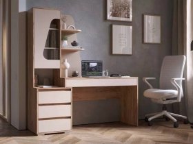 Стол компьютерный Пифагор (дуб вотан/кашемир) в Канске - kansk.mebel-nsk.ru | фото