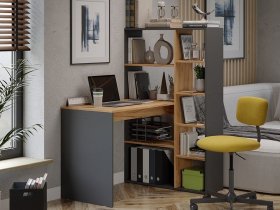 Стол письменный тип 16 (дуб крафт золотой/графит серый) в Канске - kansk.mebel-nsk.ru | фото