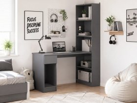 Стол письменный угловой «Лайт» 10.01 (темно-серый) в Канске - kansk.mebel-nsk.ru | фото
