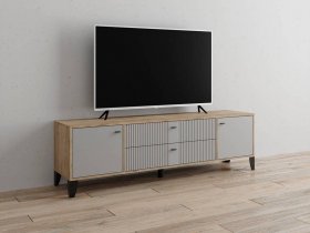 Тумба под ТВ Парус-10 (дуб крафт серый/серый) в Канске - kansk.mebel-nsk.ru | фото